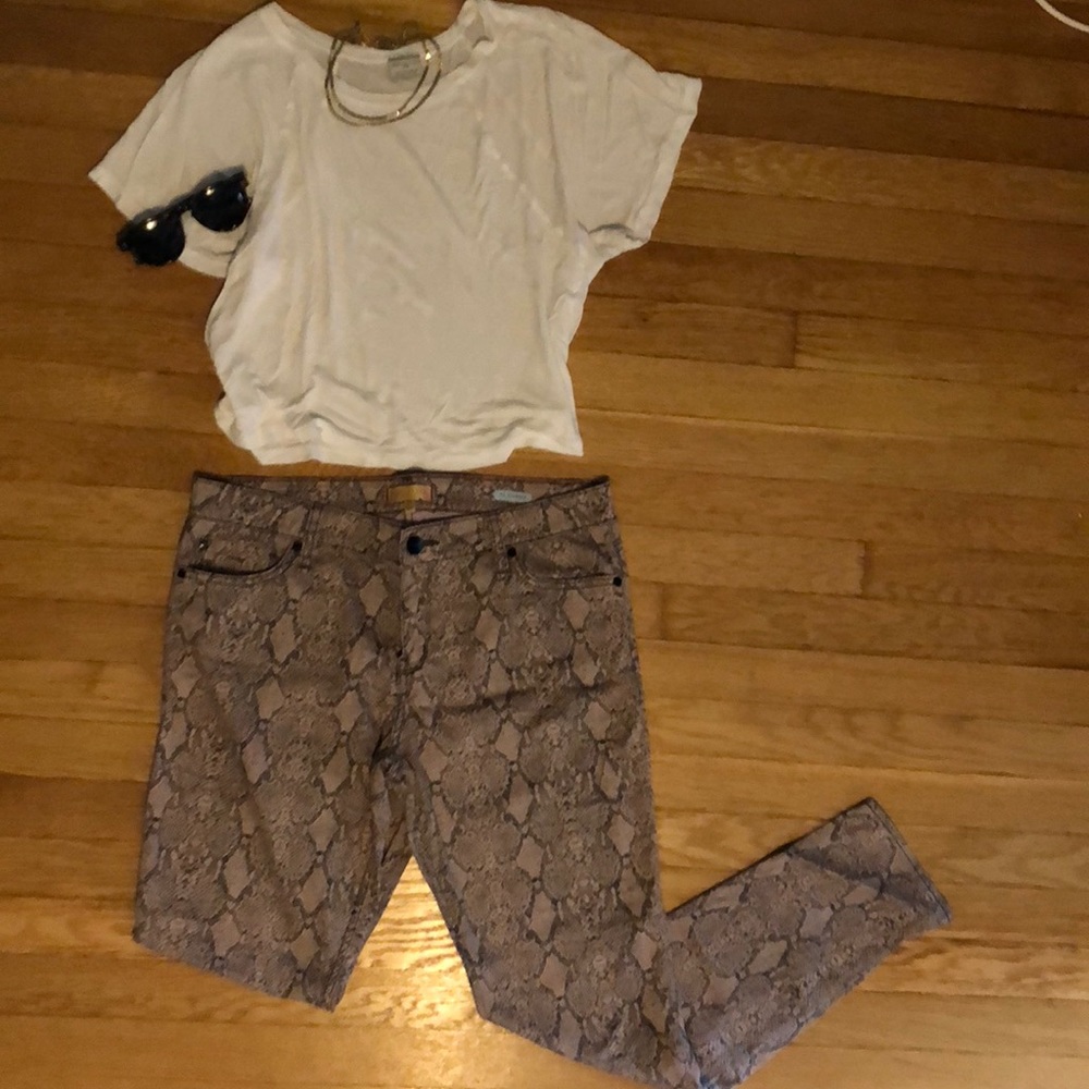 Sanctuary snakeskin denim pants